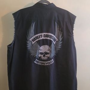 Men's XXL Harley-Davidson Blk. Sleeveless Shirt. Gently worn, great condition!